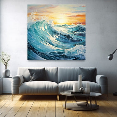 Ocean Waves Japanese Painting
